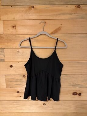 SHEIN Black Peplum Spaghetti Strap Camisole